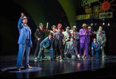 The cast of Guys and Dolls, with music and lyrics by Frank Loesser, book by Abe Burro Photo