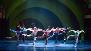 The cast of Guys and Dolls, with music and lyrics by Frank Loesser, book by Abe Burro Photo