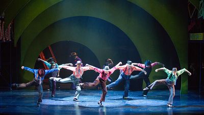 The cast of Guys and Dolls, with music and lyrics by Frank Loesser, book by Abe Burro Photo