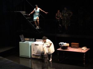 Christina Acosta Robinson as Caroline Thibodeaux
Nicole Sumlin as The Washing Machine
Photo Credit: Jason Ardizzone-West @ BroadwayWorld Christina Acosta Robinson as Caroline Thibodeaux
Nicole Sumlin as The Washing Machine Photo