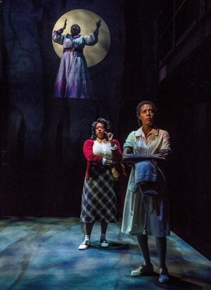 Christina Acosta Robinson as Caroline Thibodeaux
Mariah Burks as The Moon
Colleen Longshaw as Dotty Moffett
Photo Credit: Daniel Winters @ BroadwayWorld Christina Acosta Robinson as Caroline Thibodeaux
Mariah Burks as The Moon
Colleen Lon Photo