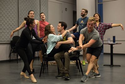 The full cast of Brown Paper Box Co.'s THEY'RE PLAYING OUR SONG Photo