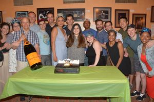 Barrett Doss and Andy Karl with cake designer Dina Jawetz and the cast @ BroadwayWorld Barrett Doss and Andy Karl with cake designer Dina Jawetz and the cast Photo