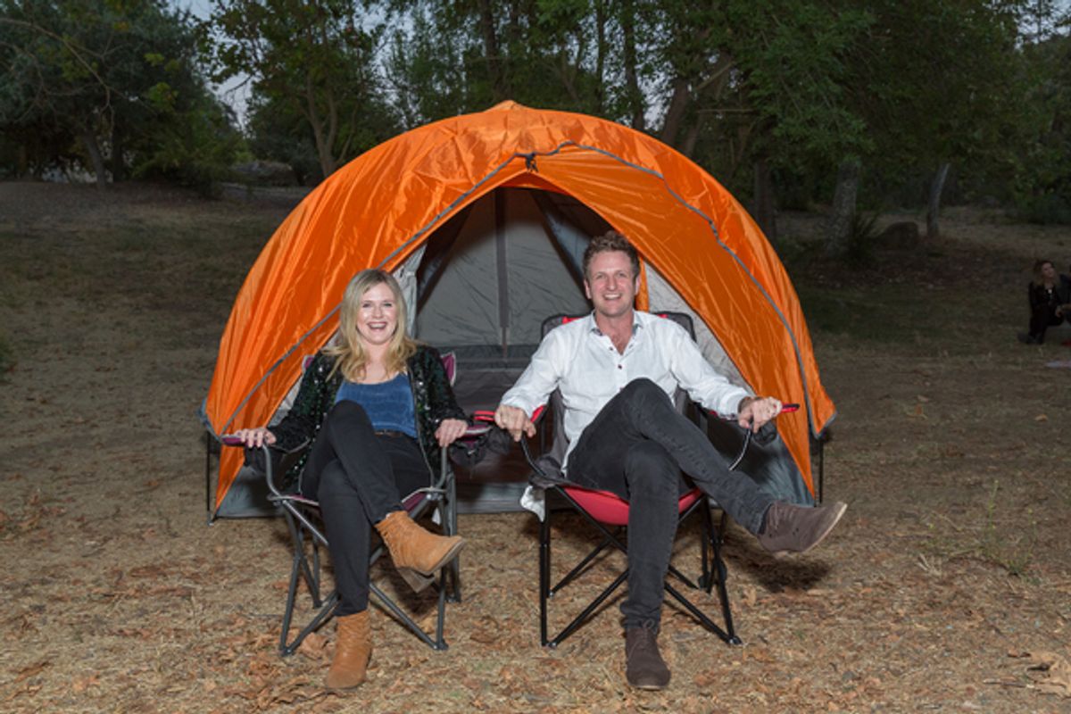 Harriet Dyer and Aaron Glenane at 