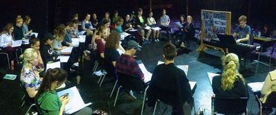 â€œStumblingâ€ through our first read/sing-through of the show, guided by Mu Photo