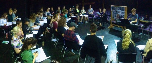 â€œStumblingâ€ through our first read/sing-through of the show, guided by Mu Photo