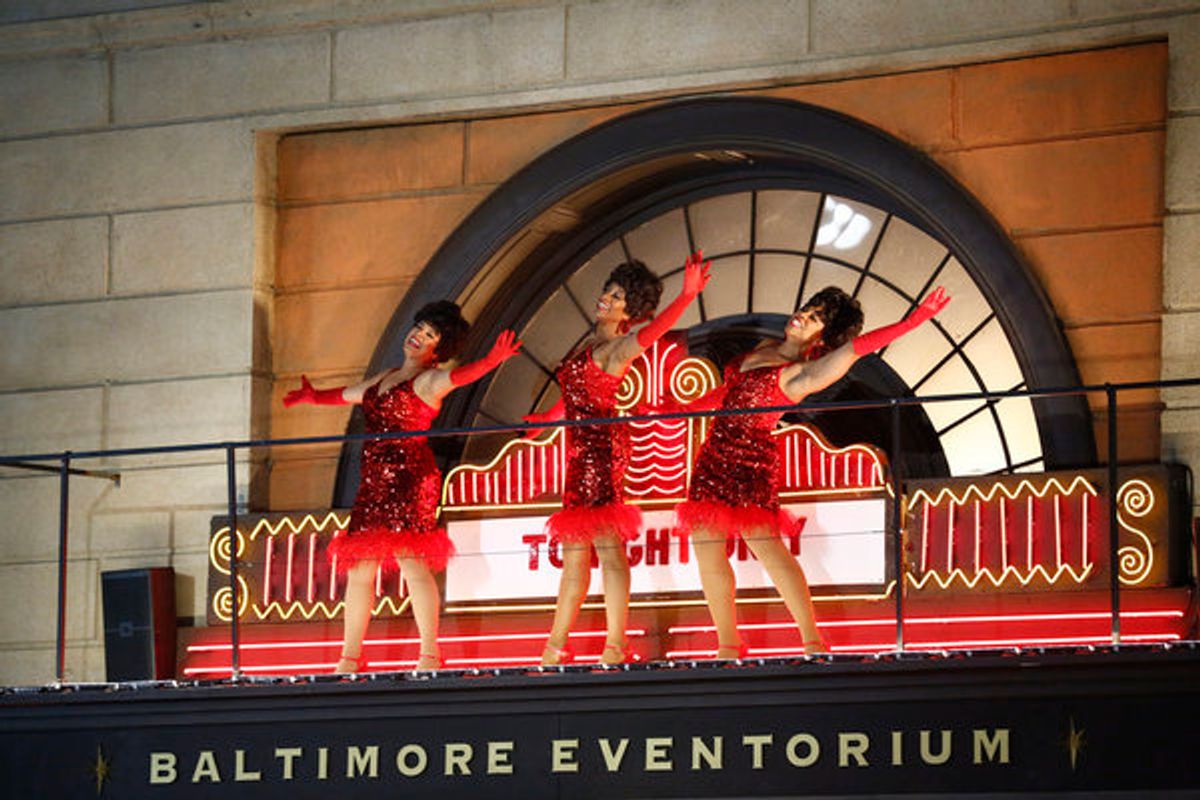 HAIRSPRAY LIVE! -- Pictured: Dynamites (l-r) Shayna Steele, Judine Somerville, Kamilah Marshall -- (Photo by: Justin Lubin/NBC) at 