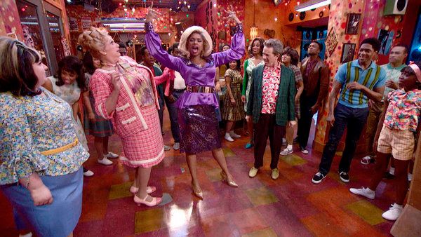 HAIRSPRAY LIVE! -- Pictured: (l-r) Maddie Baillio as Tracy Turnblad, Harvey Fierstein Photo