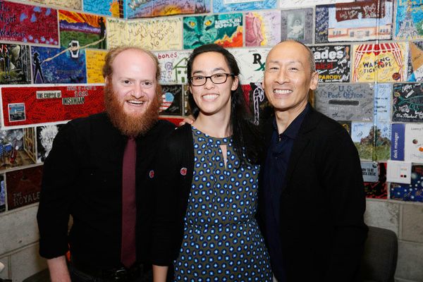 Director Joshua Kahan Brody, playwright Lauren Yee and cast member Francis Jue Photo