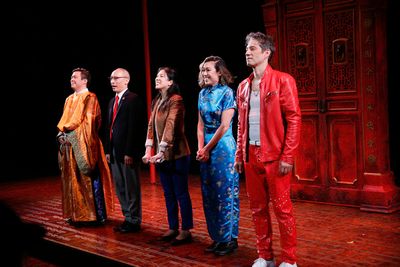 The cast takes their bow during the opening night performance of KING OF YEES at CTG' Photo