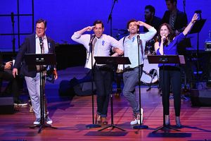 Brooks Ashmanskas, Zach Prince, Brandon Uranowitz, and Andrea Burns @ BroadwayWorld Brooks Ashmanskas, Zach Prince, Brandon Uranowitz, and Andrea Burns Photo