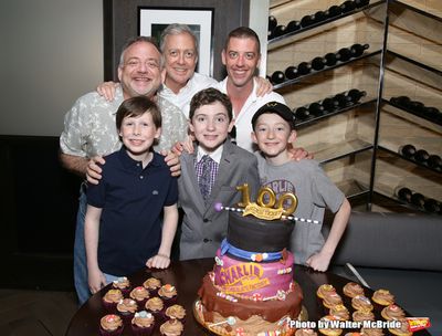 Top row: Marc Shaiman, Scott Wittman, Christian Borle Bottom row: Jake Ryan Flynn, Ry Photo