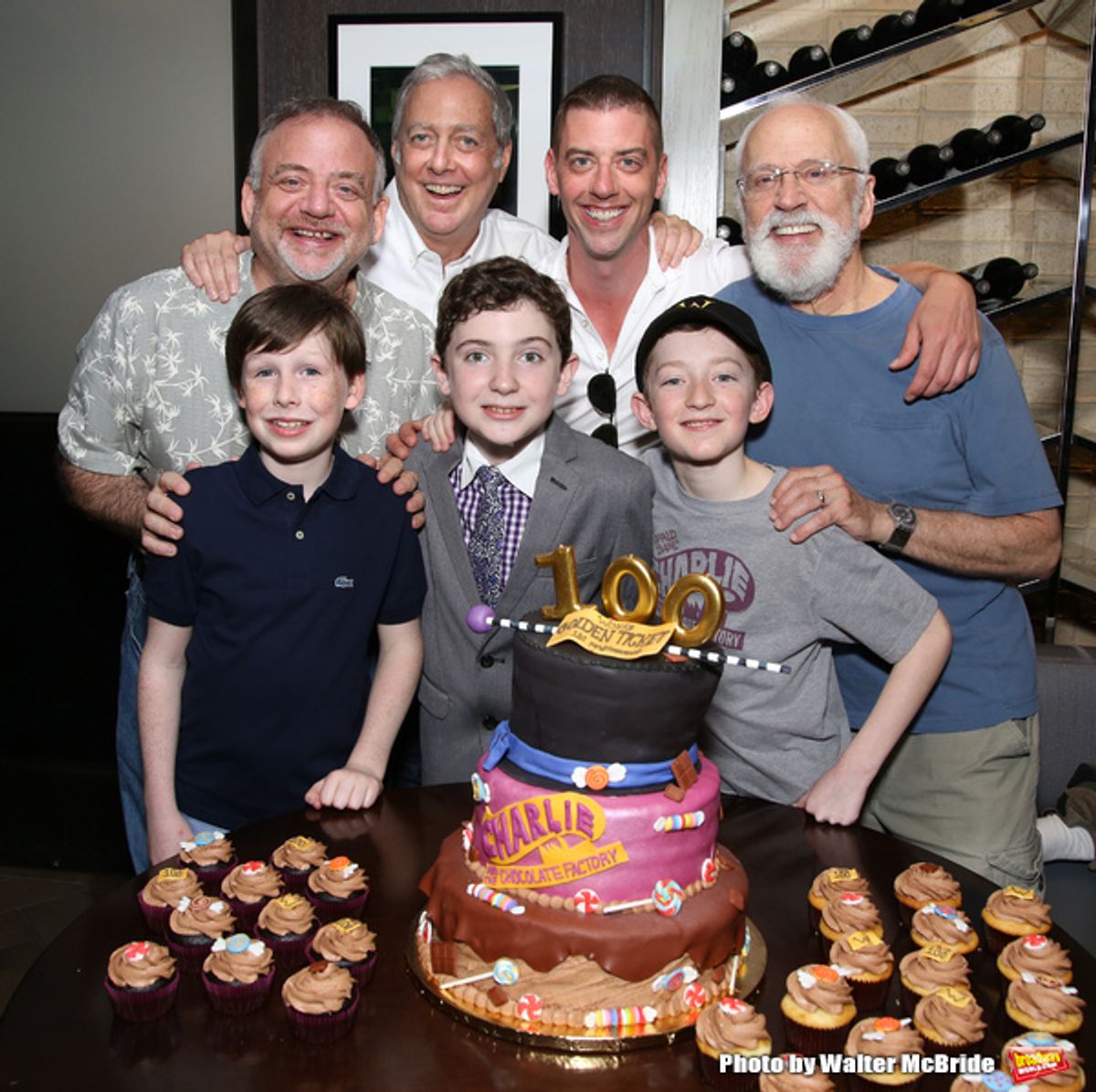Marc Shaiman, Scott Wittman, Christian Borle, John Rubenstein Bottom row: Jake Ryan Flynn, Ryan Sell and Ryan Foust at 