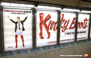 Brendon Urie unveils His Subway Billboards For Broadway's "Kinky Boots" at the 42nd Street Times Square Subway Station on July 20, 2017 in New York City. @ BroadwayWorld Brendon Urie unveils His Subway Billboards For Broadway's "Kinky Boots" at the 42nd Photo