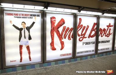 Brendon Urie unveils His Subway Billboards For Broadway's "Kinky Boots"  at the 42nd  Photo