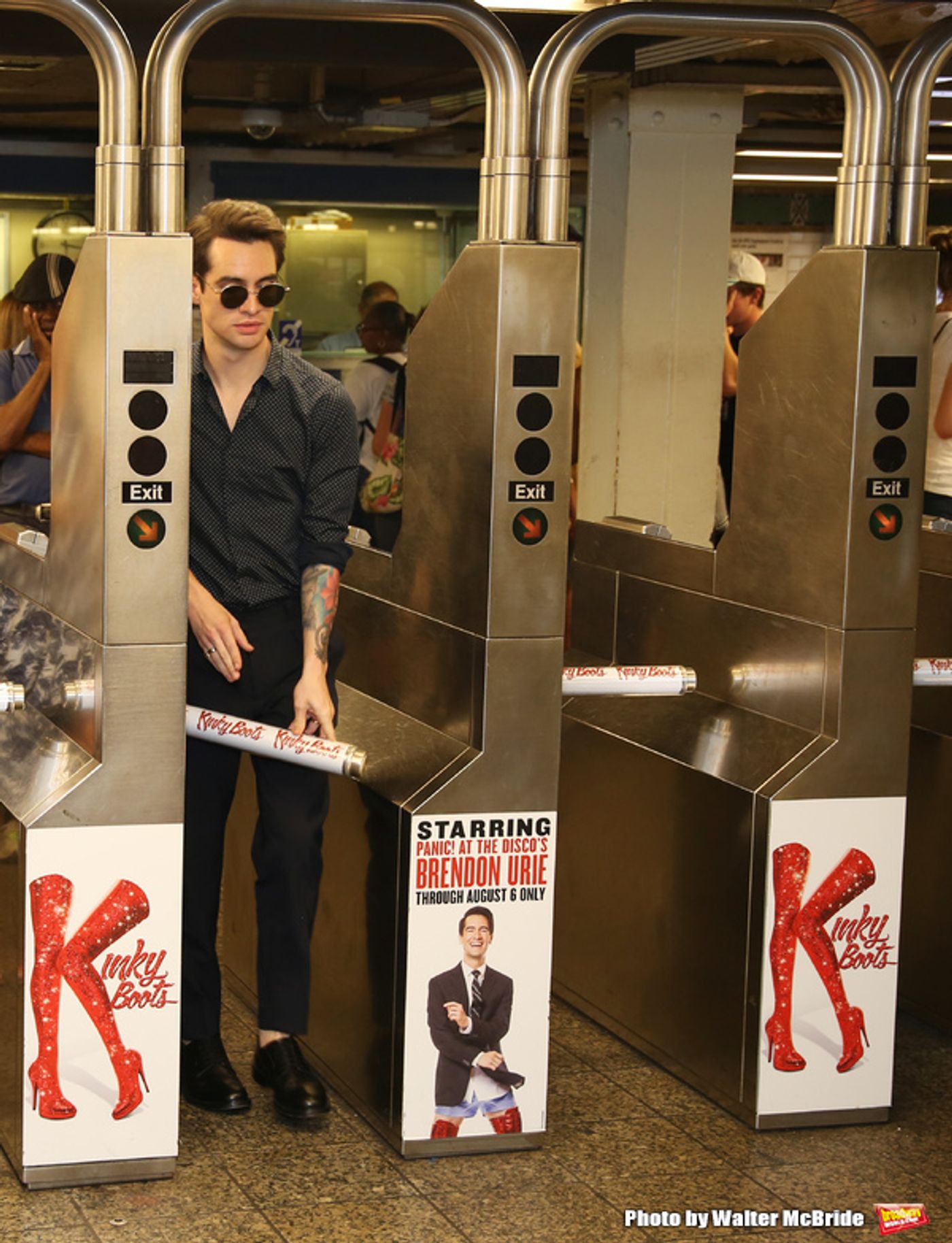 Photo Coverage: Brendon Urie Struts Underground to Unveil New KINKY BOOTS Subway Billboards!  Image