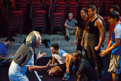 In rehearsal with conductor Donald Chan Photo
