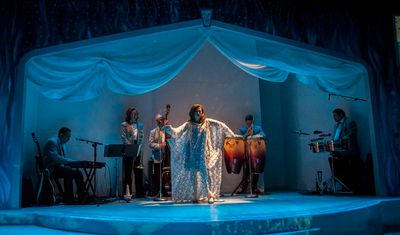 Playwright and co-star Sandra Delgado (La Havana Madrid) and Carpacho y Su Super Comb Photo