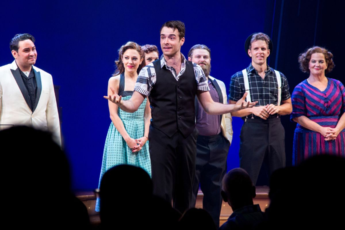 Corey Cott and the cast of BANDSTAND at 