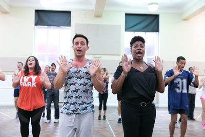Jon Tsouras, Brenda Edwards, Rebecca Mendoza, Layton Williams Photo