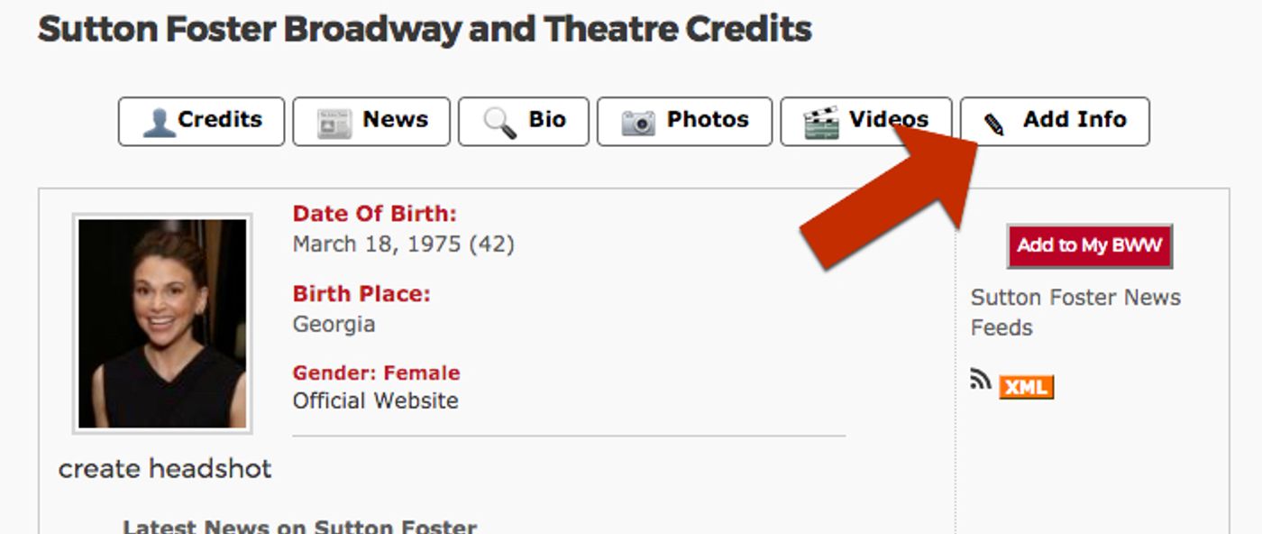 How to Add and Modify Profiles and Productions in BroadwayWorld's Database  Image