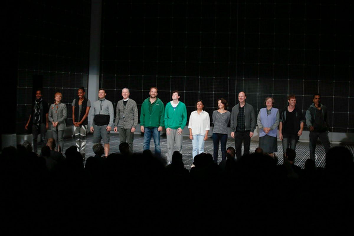 The cast during the curtain call for the opening night performance of 'The Curious Incident of the Dog in the Night-Time' at Center Theatre Group/Ahmanson Theatre on Thursday, August 3, 2017, in Los Angeles, California. (Photo by Ryan Miller/Capture Imagi at 