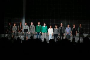 The cast during the curtain call for the opening night performance of "The Curious Incident of the Dog in the Night-Time" at Center Theatre Group/Ahmanson Theatre on Thursday, August 3, 2017, in Los Angeles, California. (Photo by Ryan Miller/Capture Imagi @ BroadwayWorld The cast during the curtain call for the opening night performance of "The Curious In Photo