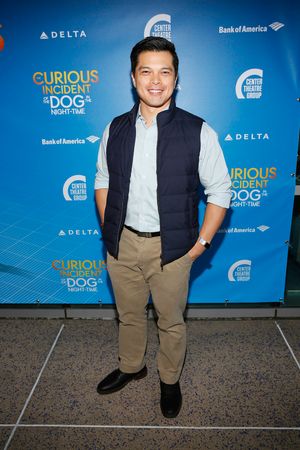 Actor Vincent Rodriguez III arrives for the opening night performance of "The Curious Photo