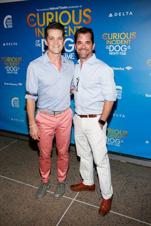 From left, actor Jonathan Del Arco and Kyle Fritz arrive for the opening night perfor Photo
