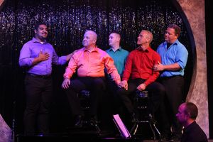 Dominic Dowdy-Windsor (left), singing "Family," with Ken Haller, Sean Michael, Keith  Photo