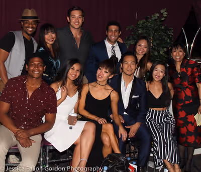 Baayork Lee with cast members from Miss Saigon Photo