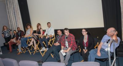 ... then sat down for a panel discussion with the audience, hosted by Jay Michaels.
( Photo