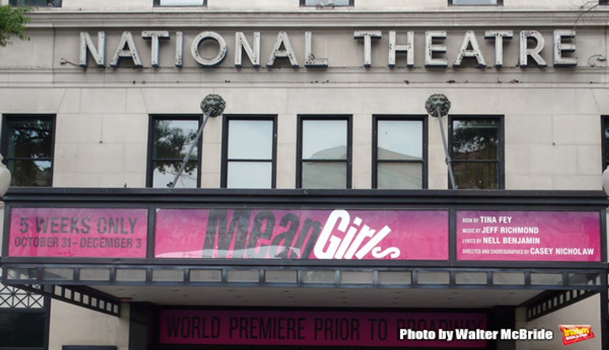 Theatre Marquee for Tina Fey's new musical adaptation of 'Mean Girls' on August 6, 2017 at the National Theatre in Washington, D.C.  at 