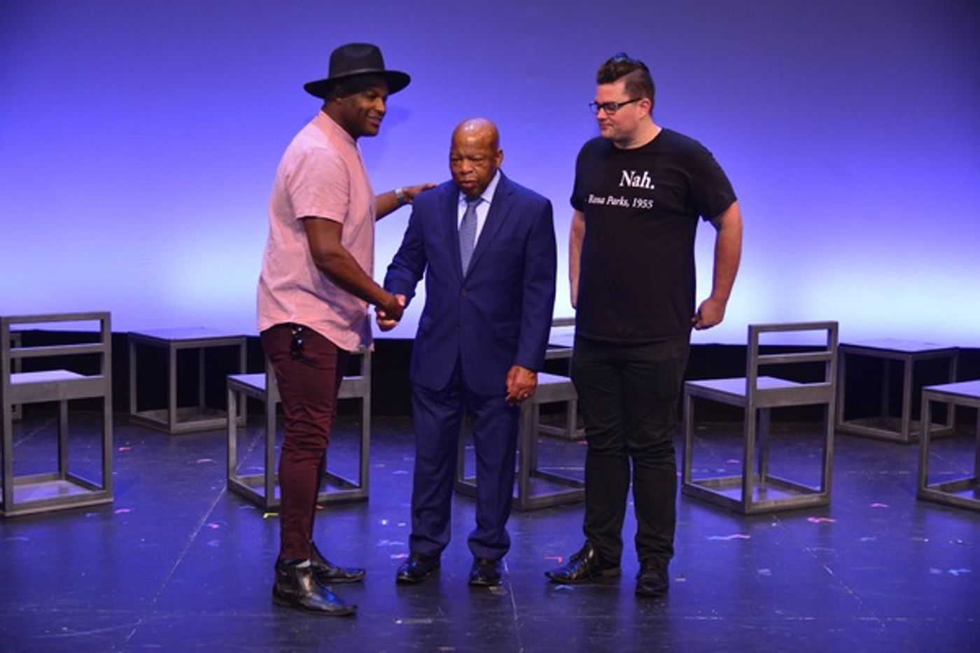 Photo Flash: NYMF's FREEDOM RIDERS Gets Visit From Real-Life Freedom Rider John Lewis  Image