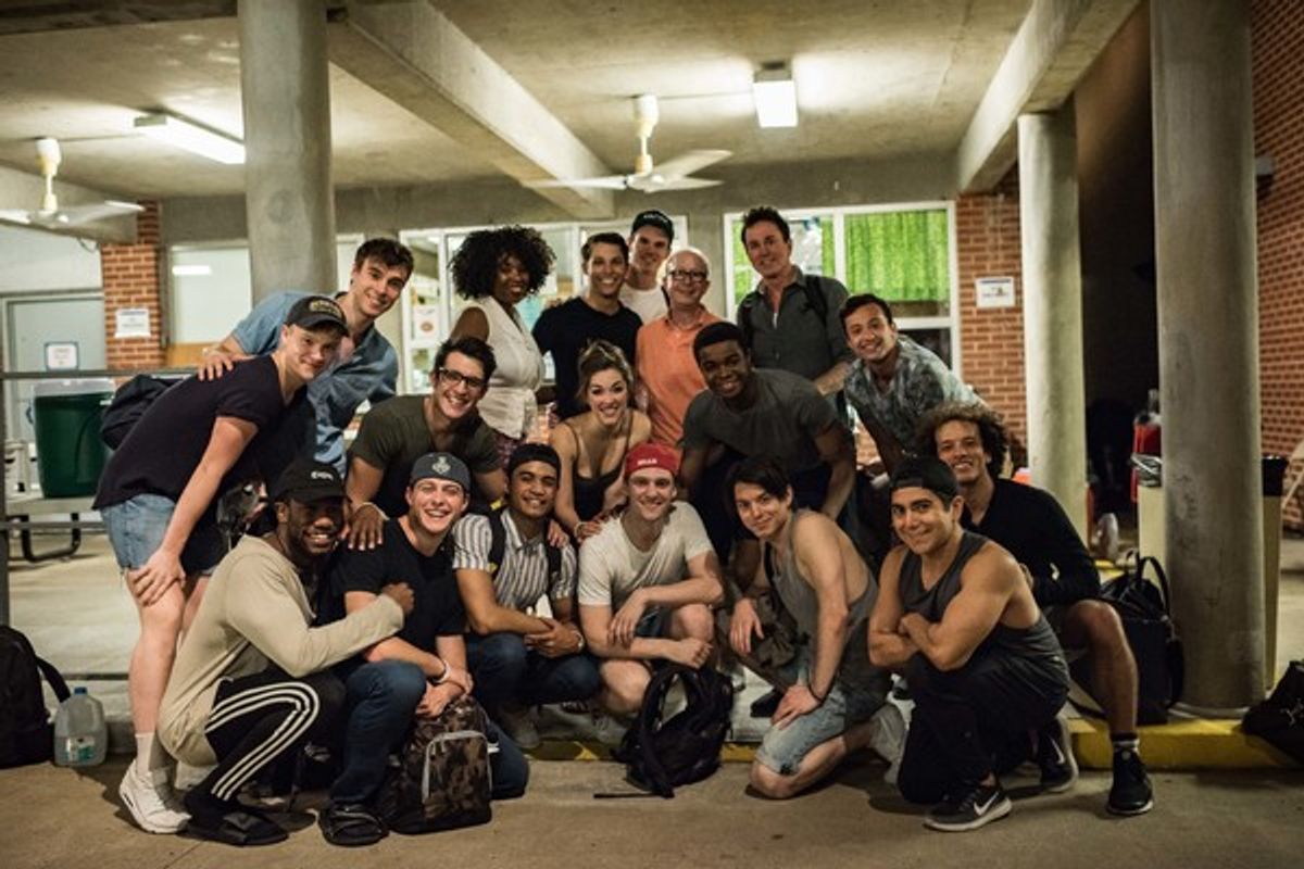 The cast of NEWSIES at The Muny with Jack Feldman at 