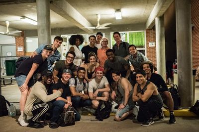 Jack Feldman with the cast of NEWSIES at The Muny Photo