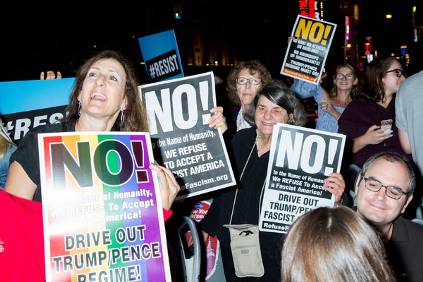 Photo Coverage: Michael Moore Leads Protest from Broadway to Trump Tower Photo Coverage: Michael Moore Leads Protest from Broadway to Trump Tower Image