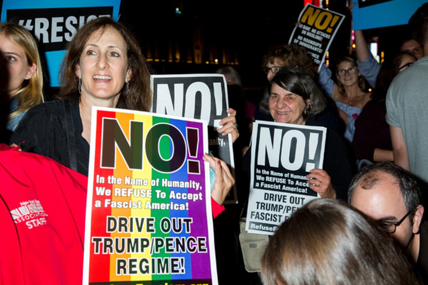 Photo Coverage: Michael Moore Leads Protest from Broadway to Trump Tower Photo Coverage: Michael Moore Leads Protest from Broadway to Trump Tower Image