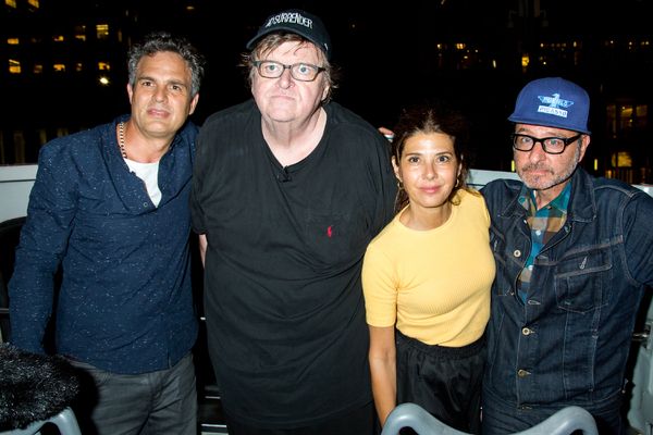 Mark Ruffalo, Michael Moore, Marisa Tomei, Fisher Stevens Photo