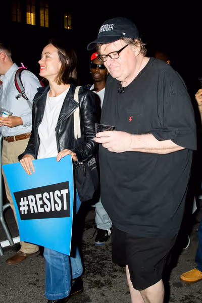 Olivia Wilde, Michael Moore Photo