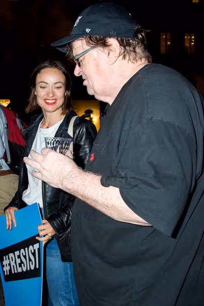 Olivia Wilde, Michael Moore Photo