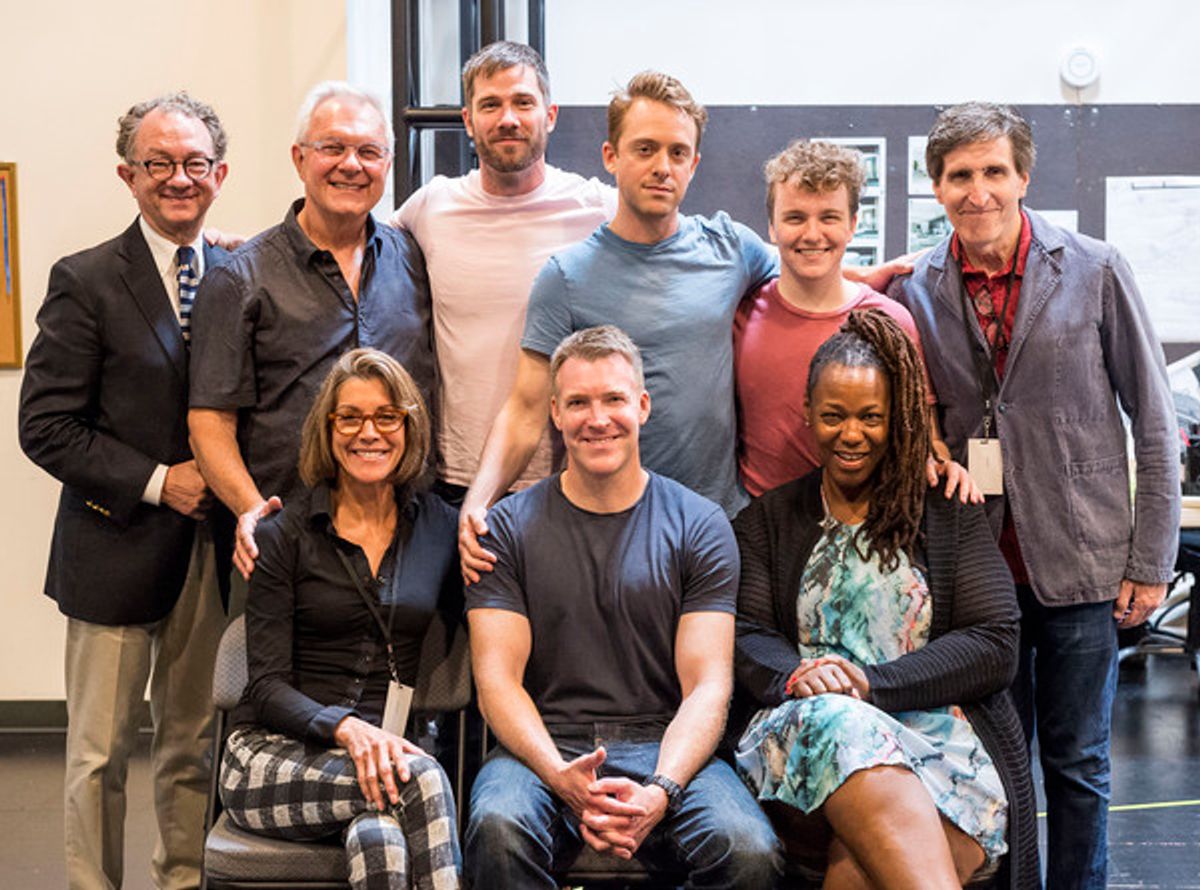 William Ivey Long,  Walter Bobbie, Luke Macfarlane, Max Jenkins and Tom Phelan, Paul Rudnick; Wendie Malick, Brian Hutchison and Kecia Lewis at 