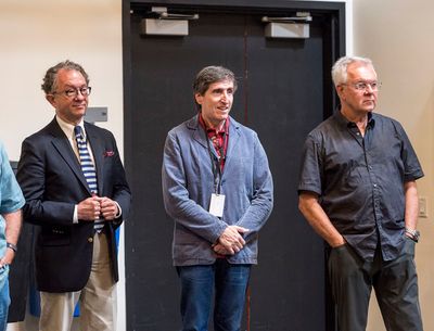 Costume designer William Ivey Long, playwright Paul Rudnick and  Walter Bobbie Photo