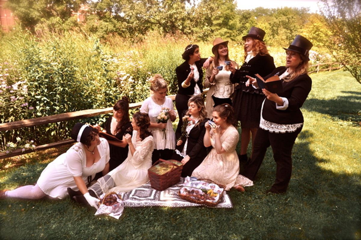 Emily Friedrich, Stephanie Jones, Allison Black, Mariah Michael, Vickie Eisentstein, Holly Robison; Ana Silva, Jessye Mueller, Sarah Mobley and Kate Parker at 