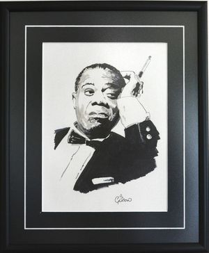 Louis Armstrong, circa 1960. Ink drawing on paper. Signed by artist. @ BroadwayWorld Louis Armstrong, circa 1960. Ink drawing on paper. Signed by artist. Photo