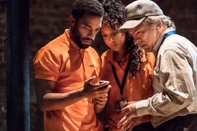 Elliot Barnes-Worrell, Adelle Leonce, and Martin McDougall Photo
