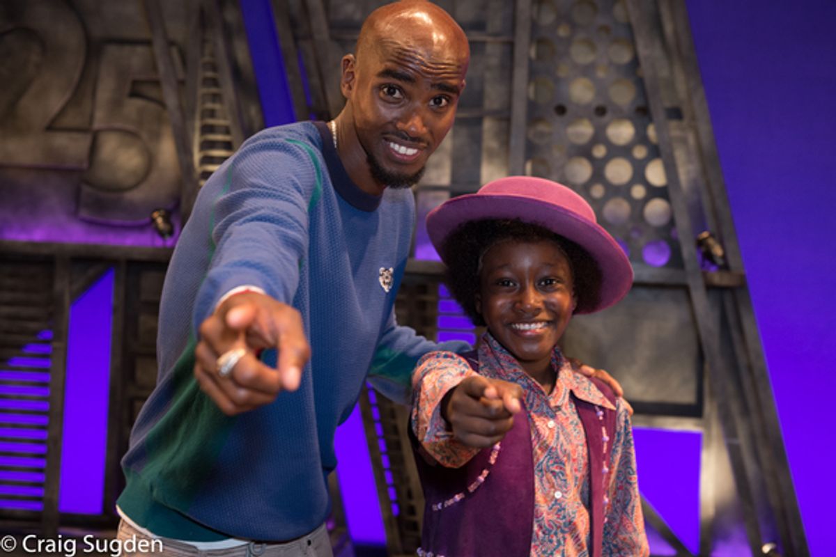 Mo Farah and Raphael Higgins-Humes at 