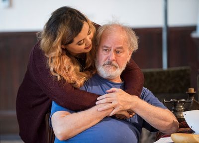 Karen Rodriguez (Madeline) and ensemble member Francis Guinan (Henry/Rembrandt) Photo