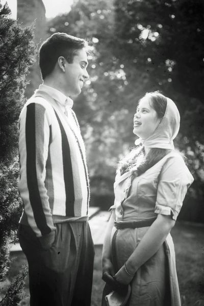 Charlotte Gilman as young Edie Beale, with Hunter Hawkins as Joseph Kennedy, Jr., in  Photo