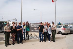 Members of LA County Fire Dept, station 70 and LA County Sheriffs Dept. team up with  Photo